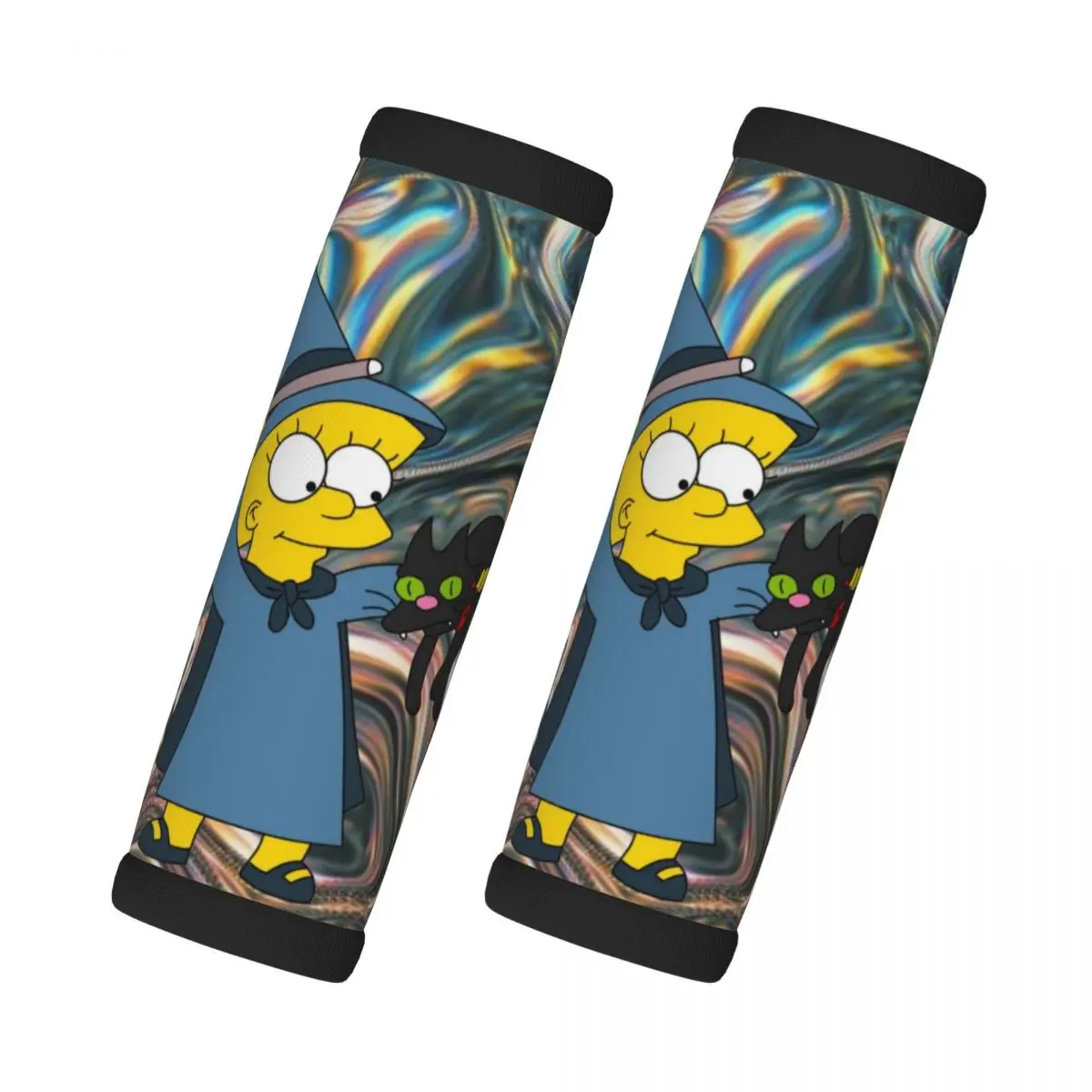 

Custom The Simpsons Cartoon Luggage Handles Wrap Grips 2 Pcs Handle Grip For Travel Bag Luggage Suitcase Airplane Comfortable