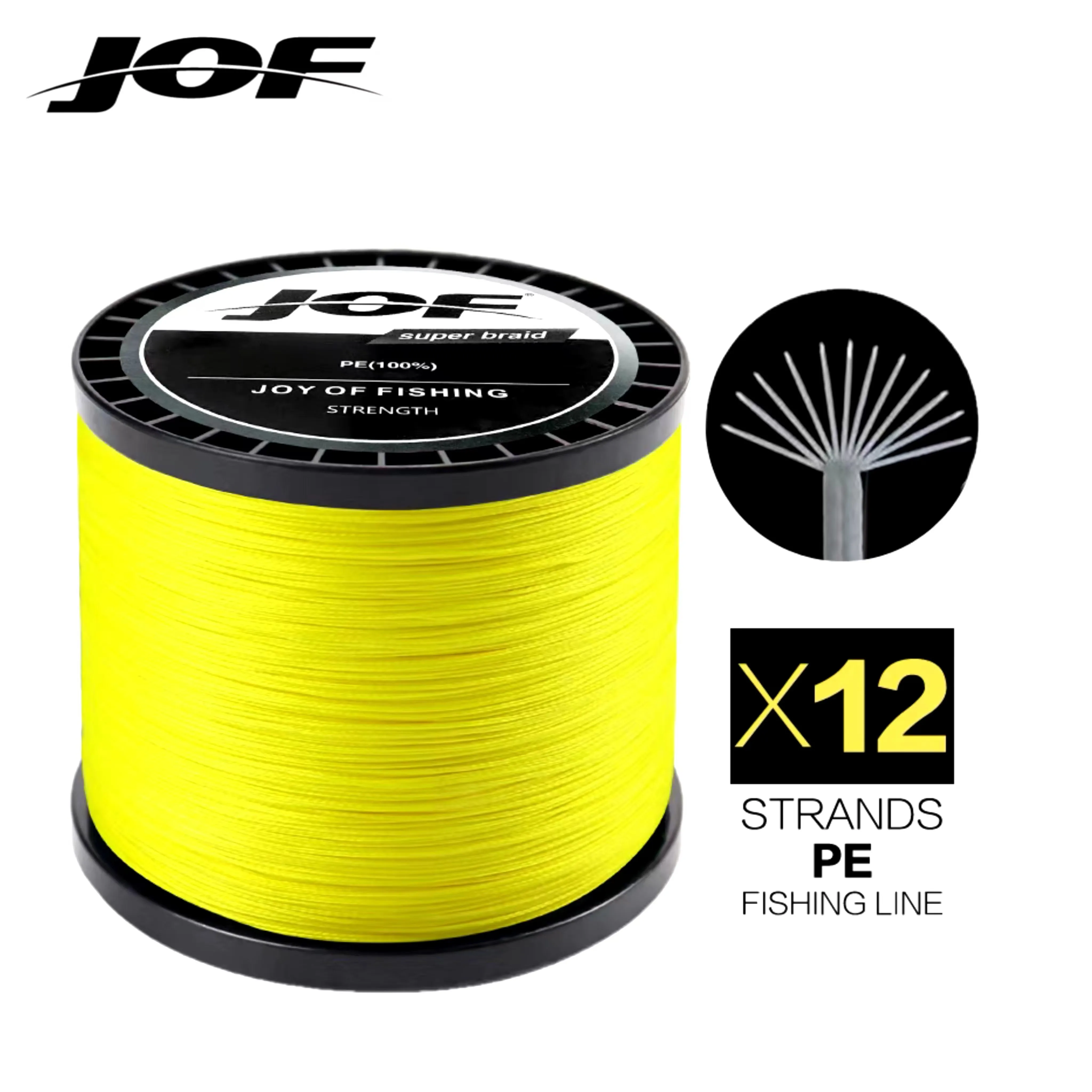 

JOF Braided Fishing Line X12 300M 500M 1000M Drag 33~149.9Lb Japanese PE Line for Freshwater Saltwater Fishing Accessories Pesca