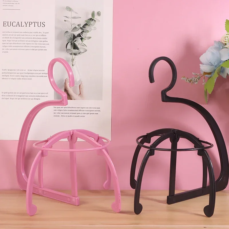 

High Quality Wig Stands Plastic Hat Display Wig Stand Holders For Hair Extension Wigs Black Purple Wig Hanger Stand Holder