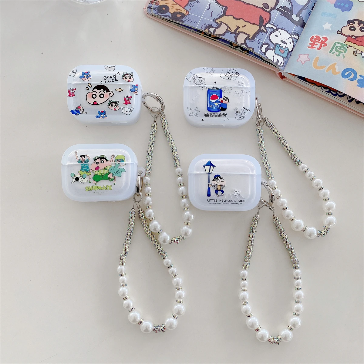 

Anime Birthday Gift Creative For Crayon Shin-Chan Animation Cute Cartoon Anti-drop Headphone Case For Airpods 4,2,3,Pro,Pro2