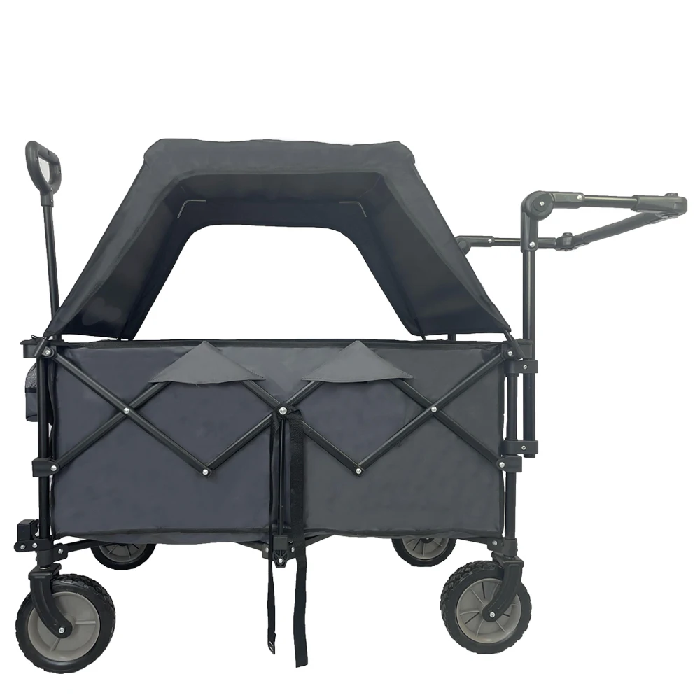 2 In 1 Foldable Wagon 4 Wheel Kids Outdoor Beach Collapsible Truck Camping Wagon