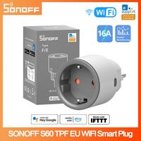 SONOFF S60 EU IPlug Wi-Fi Smart Socket Power Monitor Timer Smart Scene Remote Voice Control Support EWeLink Alexa Google IFTTT