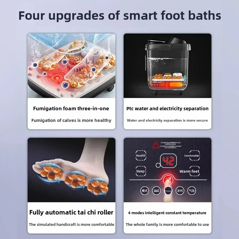 Electric Foot Spa Bath Tub Automatic Heating Foot Massager Warm Water Soaking Basin Foldable Foot Bath with Temperature Control - view 3