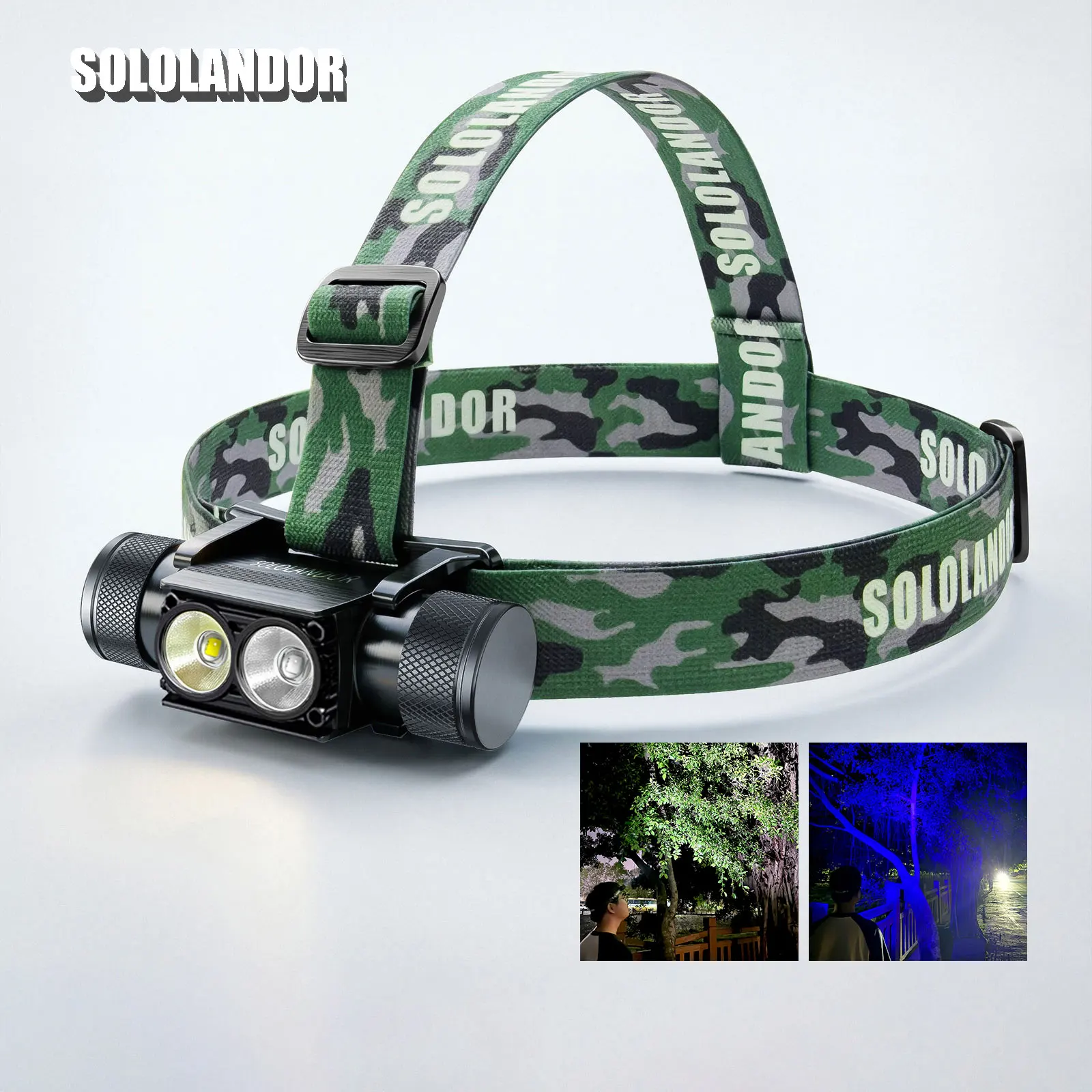 White Blue LED Mini Flash night light fishing Headlamp High Power Headlight 18650 Type C USB Head Torch catch fish Flashlight