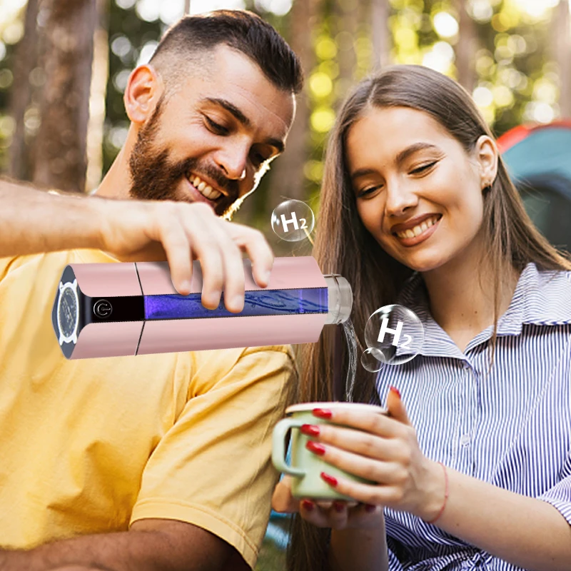 La mejor botella de agua con hidrógeno, beneficios para agua con hidrógeno CE para la salud, Color oro rosa