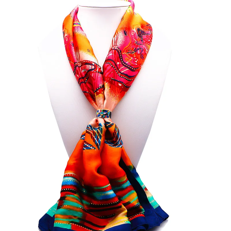 Titanium Silk Scarf Ring Enamel Colourful Luxury Brooch For Scarves Vintage Design Shawl Buckle For Women Different Gift