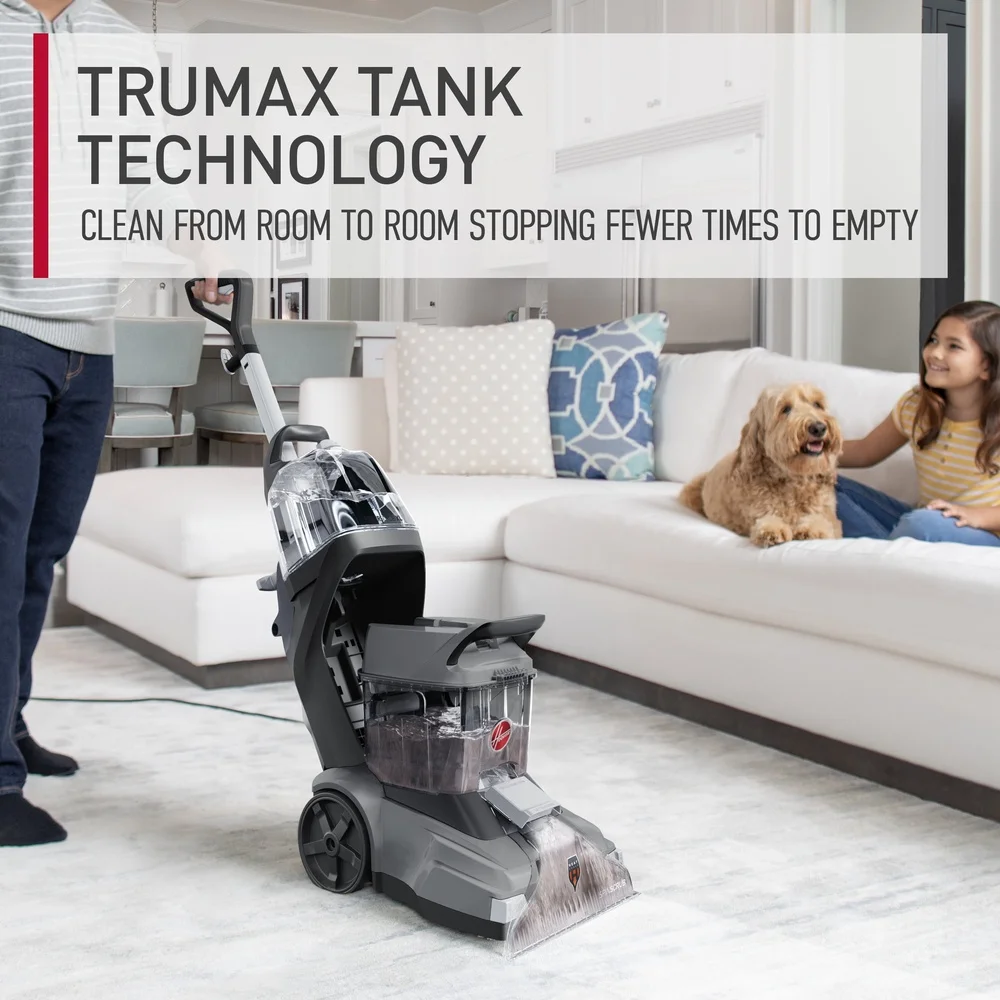 PowerScrub XL Carpet Cleaner Machine Deep Stain Removal Five SpinScrub Brushes Quick Dry Upholstery Tool Two Tanks Included