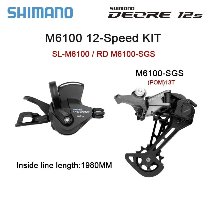 Deore M6100 1X12S Kit Shift Lever Rear Derailleur MTB Crankset CS 51T 46T/50T/52T BB Complete 12V Kit