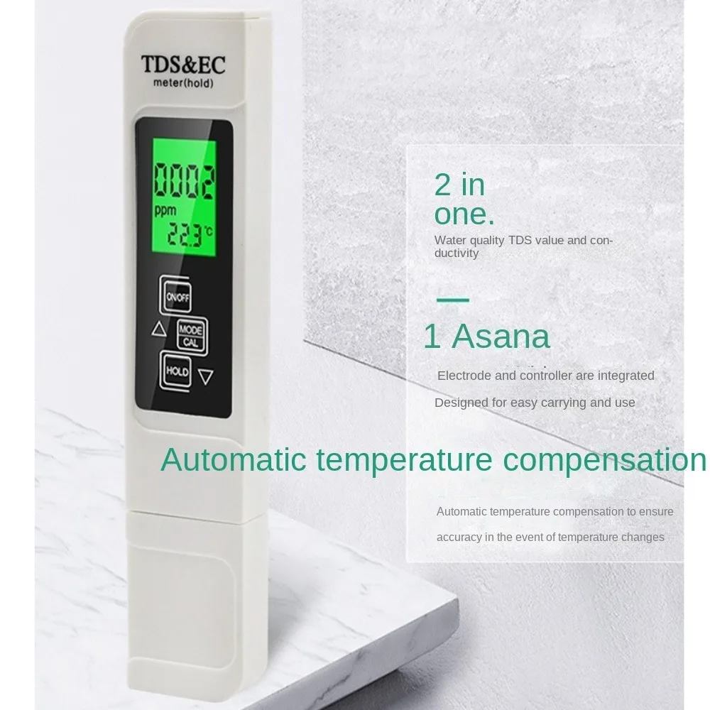 Portable 3-in-1 TDS Meter Digital Display LCD Display Water Tester Handheld Water Quality Tester Water Hydroponics