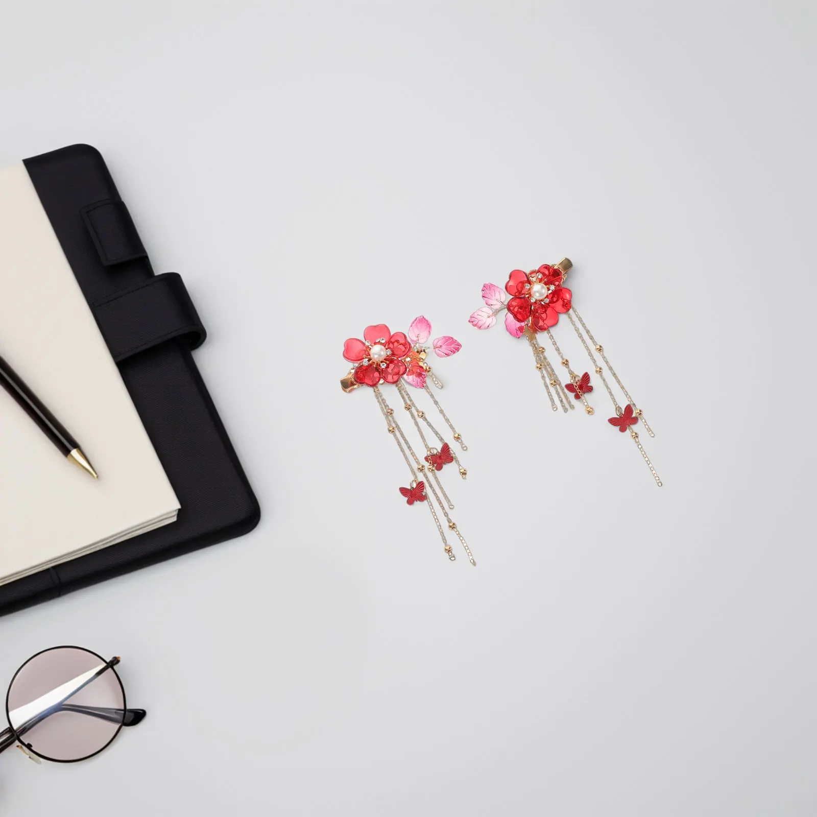 

Flower Shape Hairpins Style Tassels Hair Clips Bright Cloth Hair Accessories For Wedding Party Festival Dance Prom