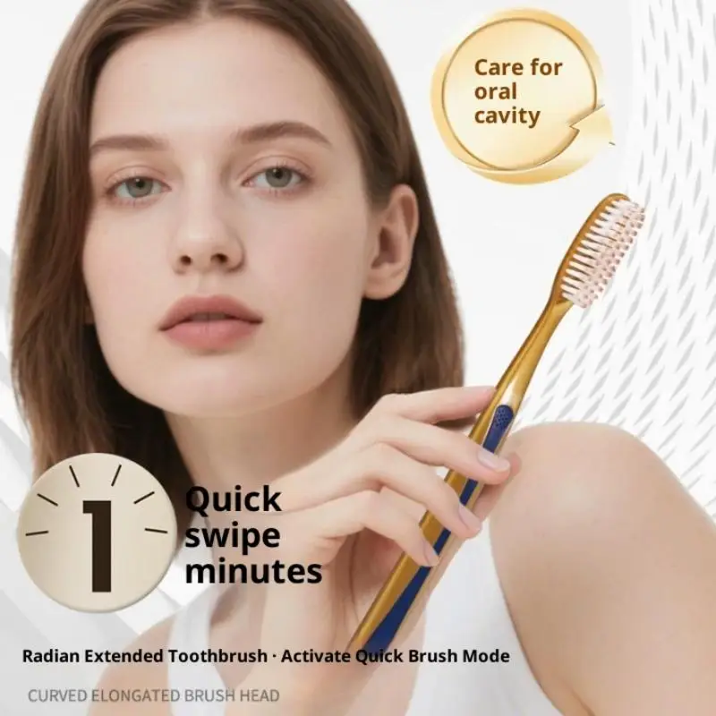 Hot Sale 6 Pack Soft Bristle Hair Toothbrush For Sensitive Teeth Long Curly Head Design For Mouth Deep Cleaning Oral Care Travel