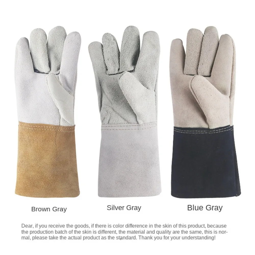 Heat/Fire Resistant Leather Welding Gloves Thickened Anti-bee Garden Work Gloves Beekeeper Lengthened Beekeeping Gloves