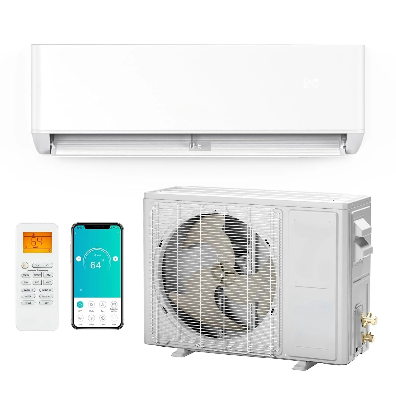 

12,000 BTU Ductless Mini Split Inverter AC with Heat Pump, 23 SEER2, 115V, Energy Star, WiFi-Enabled, Cools up to, Customized