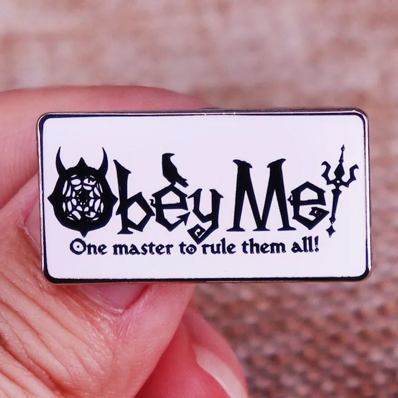 Obey Me! Logo Enamel Pin One Master To Rule Them All Badge Game Fans Decoration