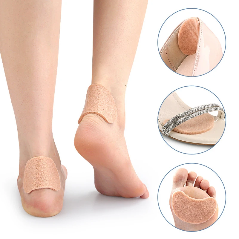 1 Pairs Felt Tongue Pads For Shoes Thin Felt Forefoot Cushions Heel Pads For Relief Friction Half Size Heel Pad Foot Care Patch