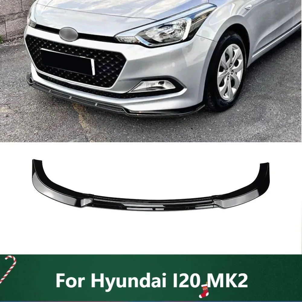 

New！Front Bumper Lip Splitter Spoiler Diffuser Guard Cover By ABS Body Kits Tuning 2015 To 2017 For Hyundai I20 MK2 Pre-facelift