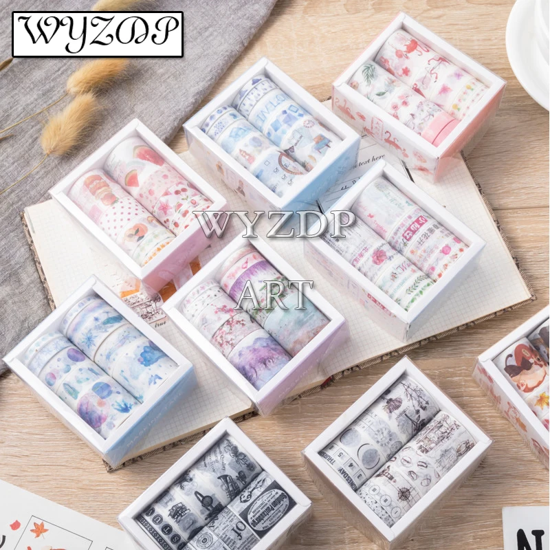 Diamond painting tape dreamy ocean beautiful flowers and plants washing tape 10 pieces/box diy decorative scrapbook cover