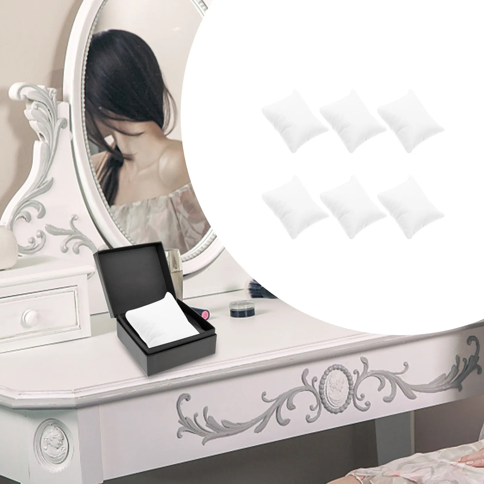 

6Pcs Lint Silk Floss Watch Cushion Jewelry Display Pillows Bracelet Display Pillow Watch Box Liner Supple Protective Storage