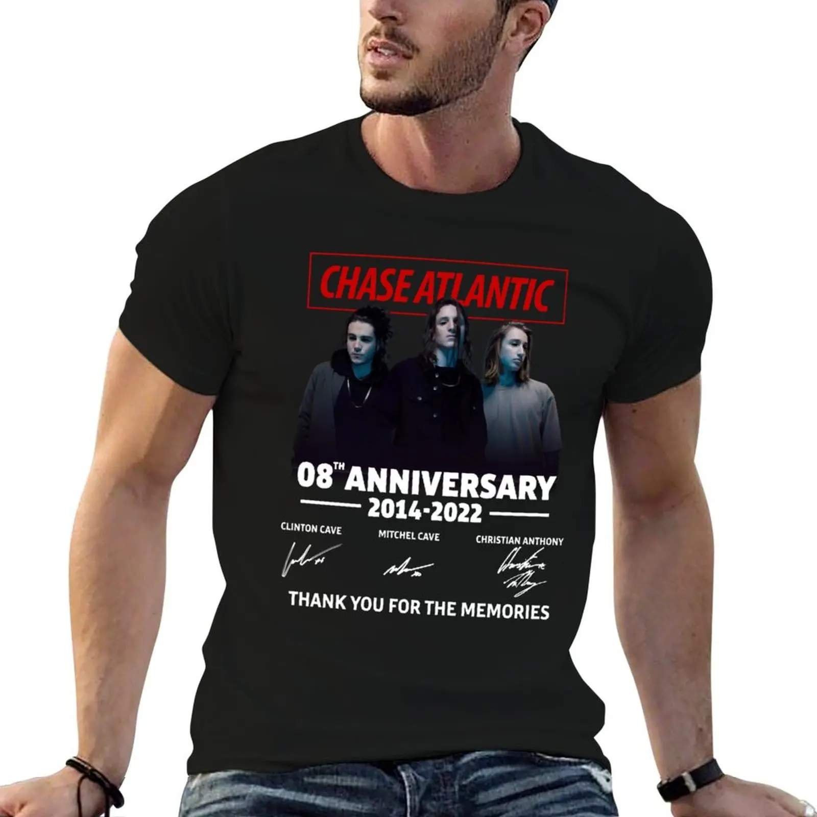 Chase Atlantic 10ème anniversaire 2014-2024, t-shirt en coton, t-shirt 100% anime, t-shirt en coton
