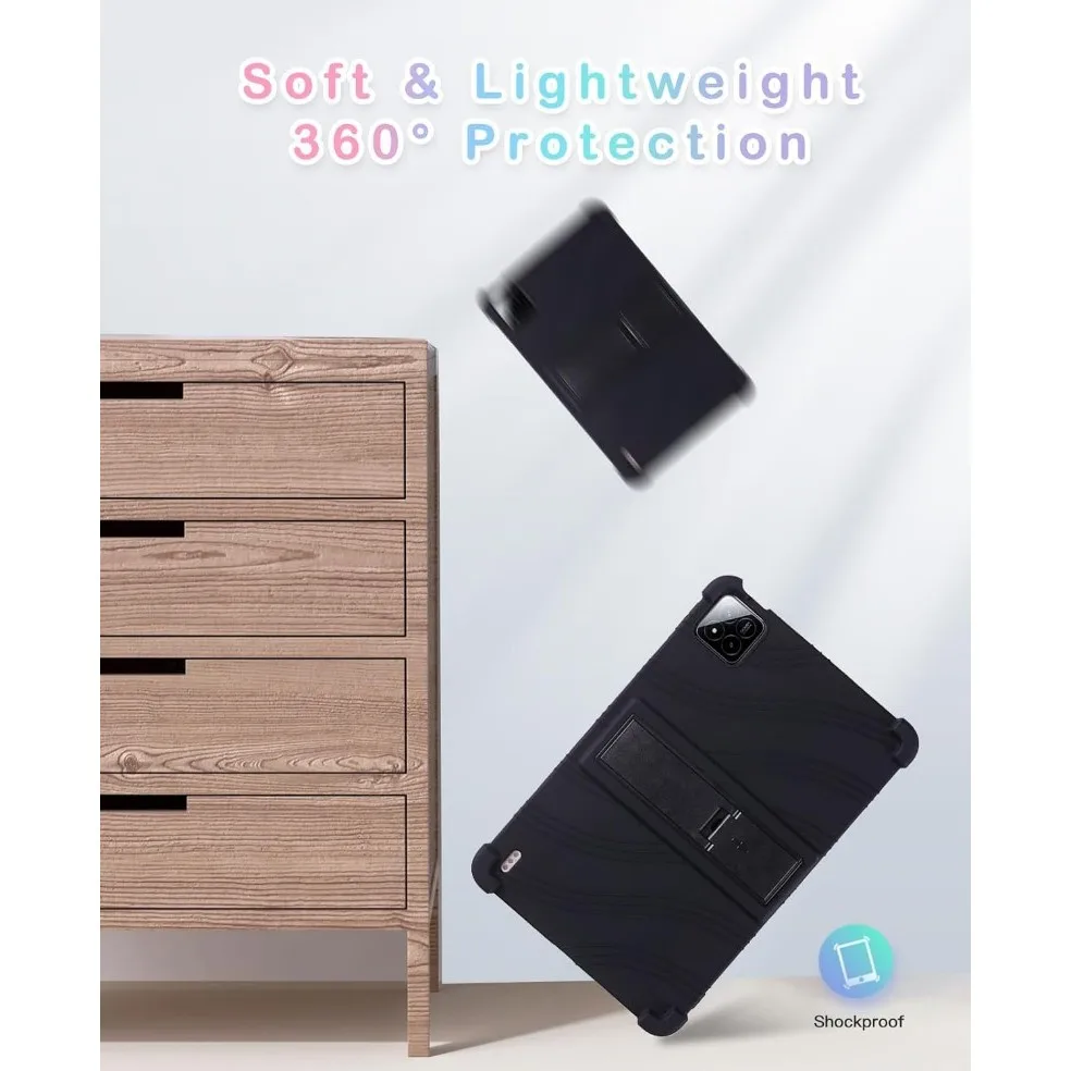 Casing Warna Hitam untuk Xiaomi Pad 7/7 Pro 11.2 Inci 2024 Pad7 Pro Penutup Dudukan Silikon Lembut Dapat Disesuaikan