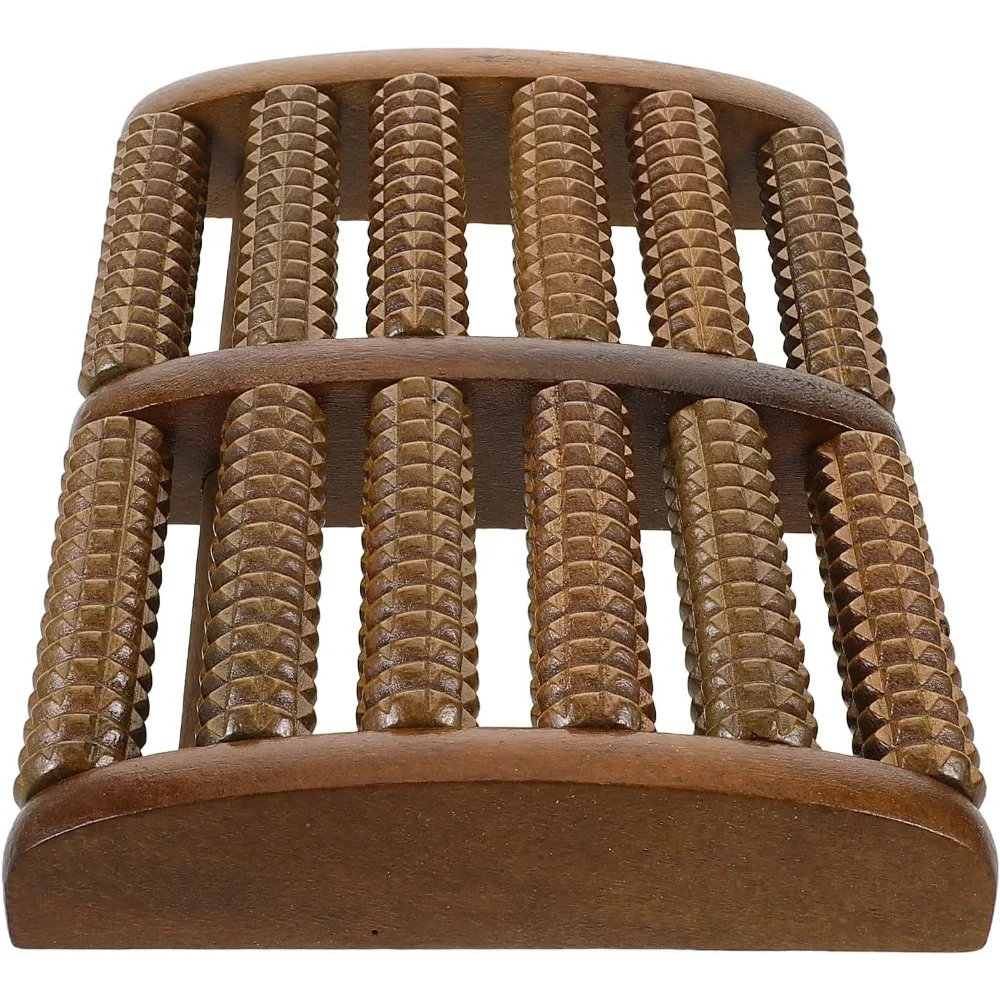 Wooden Foot Roller Massager Dual Feet Design Manual Foot Massage Tool for Foot Leg Muscle Relaxation & Daily Foot Comfort