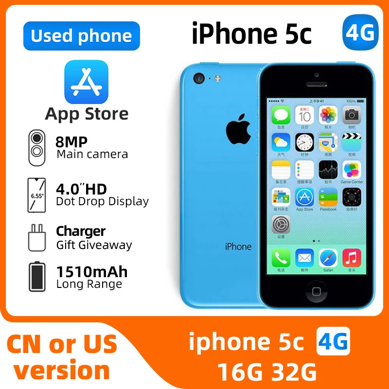 Apple iPhone 5C 3G 4inch Screen WIFI ROM 16G/32G 100% test used phone