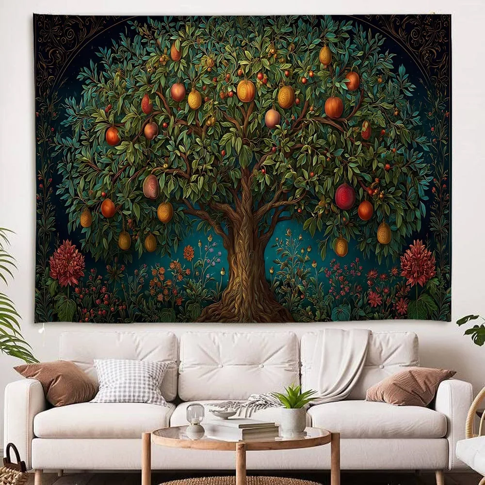

Vintage Tree of Life Tapestry Meditation Tree Bohemian Style Living Room Features Wall Decoration Room Aesthetics Wall Hanging