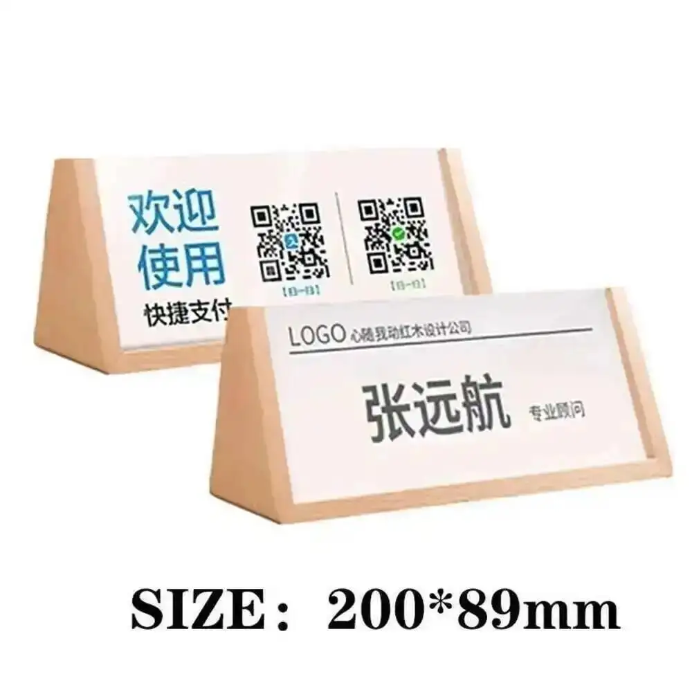 

1 шт. Двусторонняя треугольная консольная подставка из массива дерева для стойки регистрации отеля, конференций, демонстрации информации, обеденных столов, для именных карточек