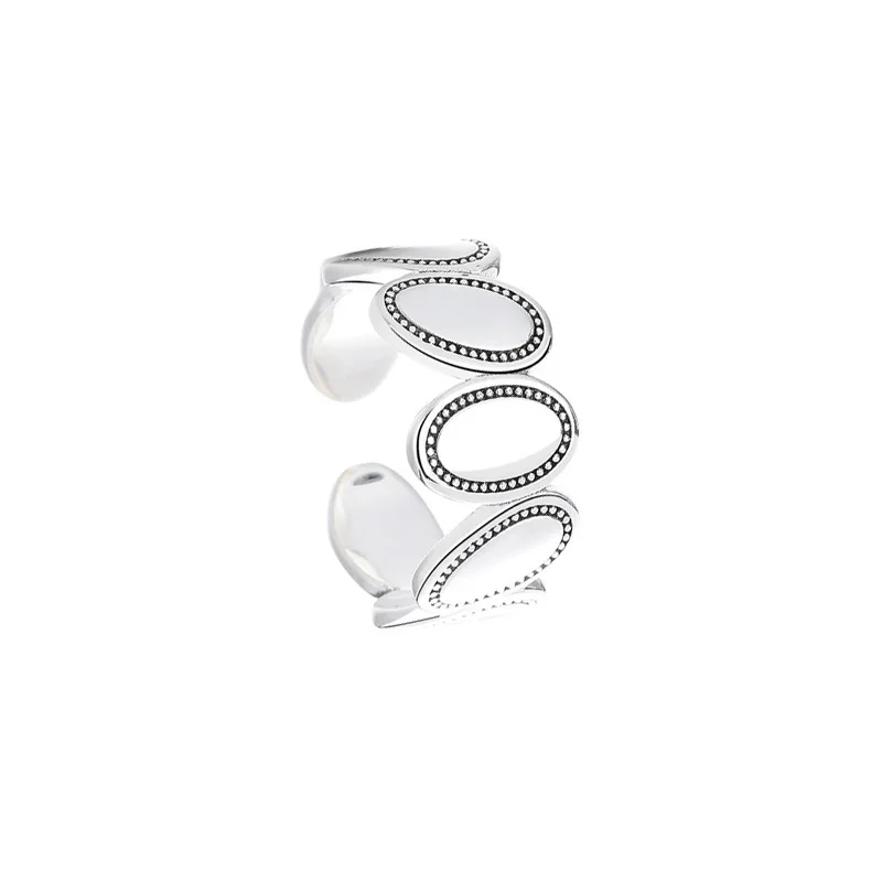 925 Sterling Silber Ellipse Splice Ringe für Damen, Luxusschmuck, elegante Accessoires, Großhandelsschmuck, verhindert Allergien – Detail 5