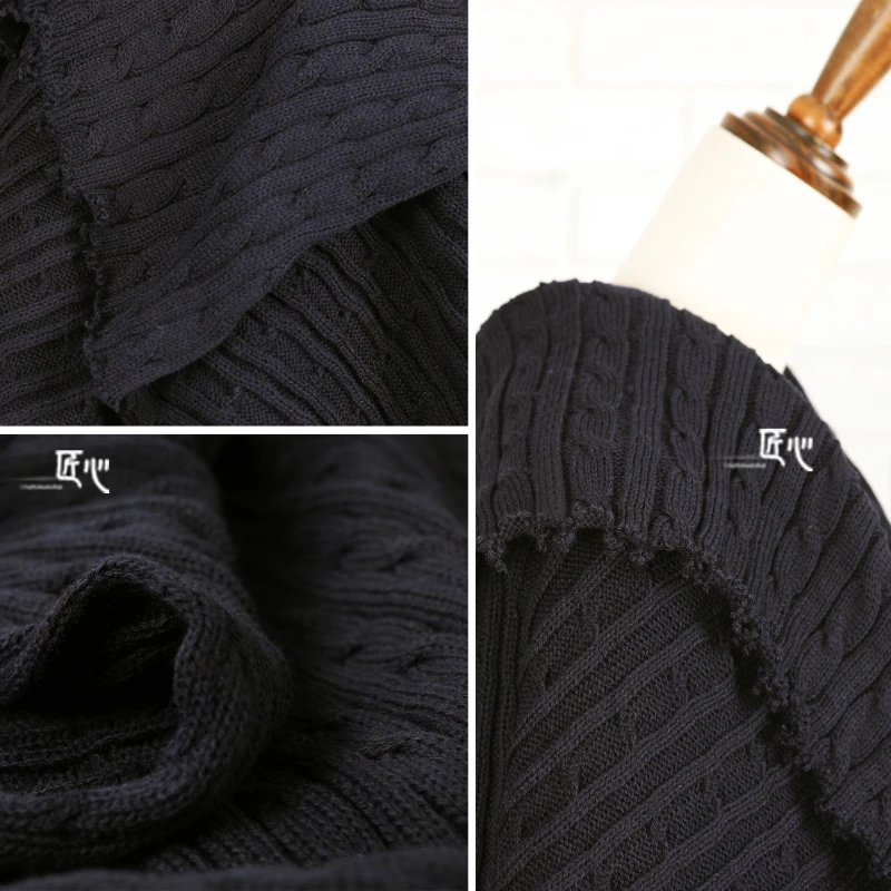 Coarse Knitted Fashion Wool Fabric Winter Woolen Handmade Sweater Coat Scarf for Warmth Cloth Per Meter for Sewing Material