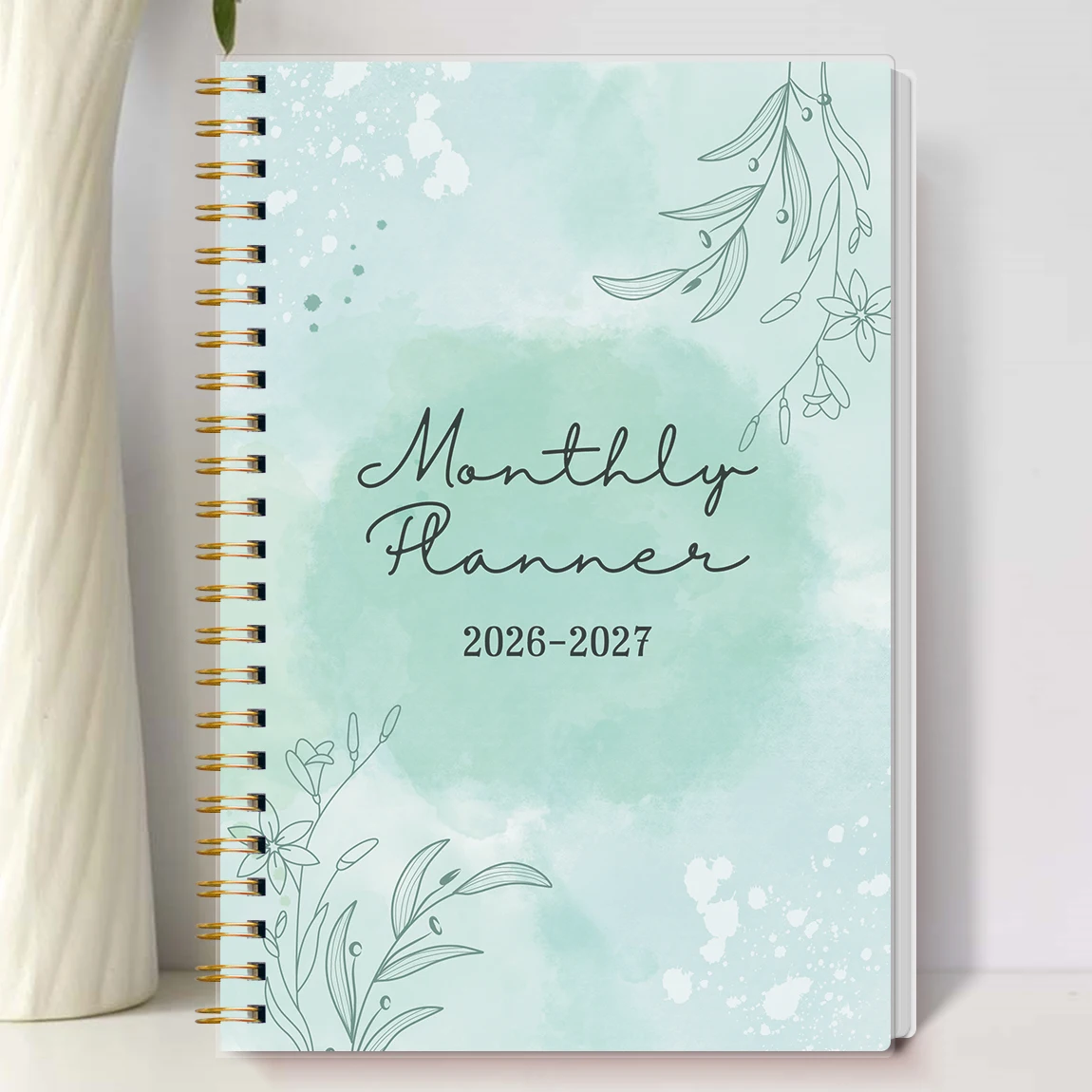 2026-2027 مخطط أسبوعي وشهري A5 – يناير 2026 إلى ديسمبر 2027 منظم حلزوني مع التقويم والملاحظات واللوازم المدرسية والمكتبية