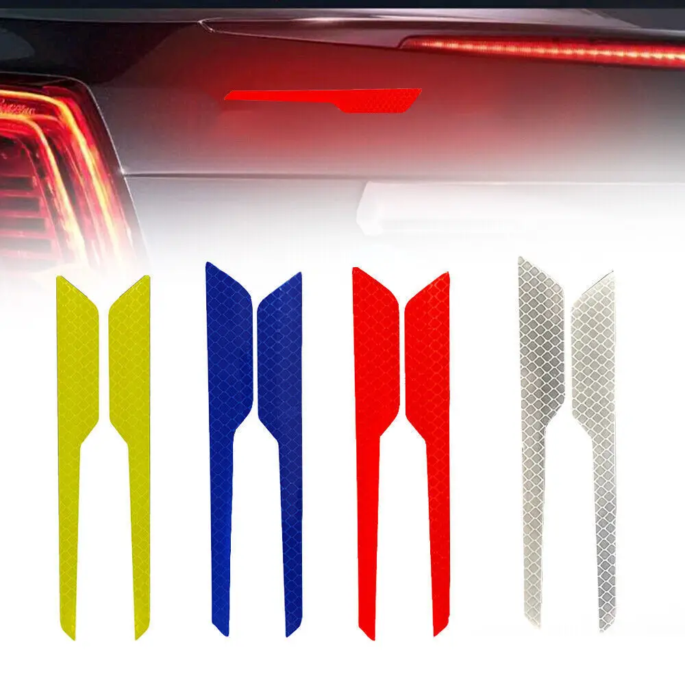 

2 шт. автомобильная светоотражающая лента, предупреждающий знак безопасности для авто, задний хвостовой бампер, багажник, водостойкий солнцезащитный крем, светоотражающие автомобильные полосы, наклейки