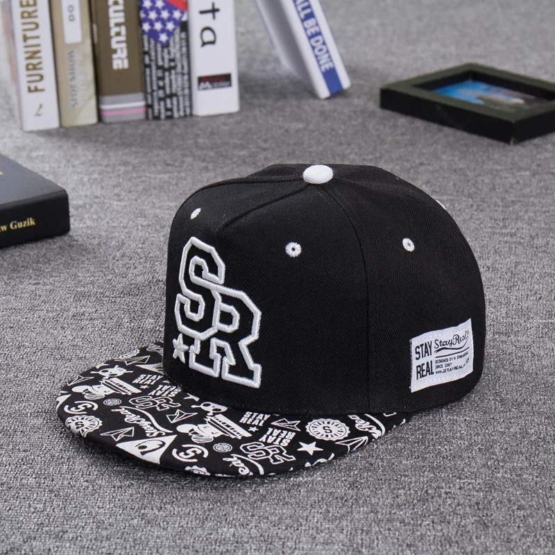 2026 NEW fashion embroidery letter SR baseball cap hip hop hat men and women outdoor sports and leisure flat shade snapback cap