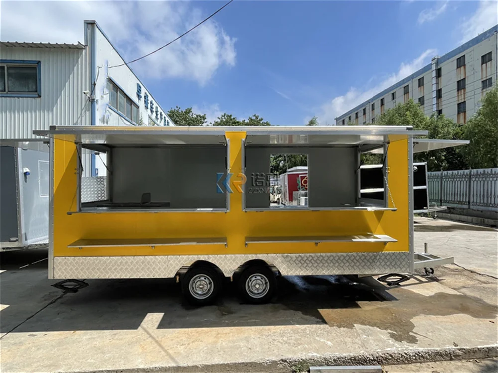 Concession Food Trailer Fully Equipped Food Truck Mobile Restaurant Street Snack Coffee Cart Mobile Pizza Hot Dog Kiosk