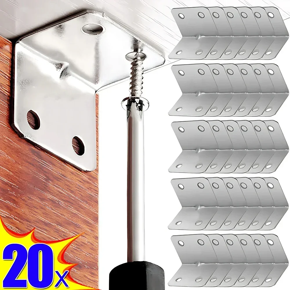 10/20pcs Angle Iron Board Table, Chair, Cabinet , Fixed Connector, 90-degree Angle Iron Plate Bracket，Furniture accessories
