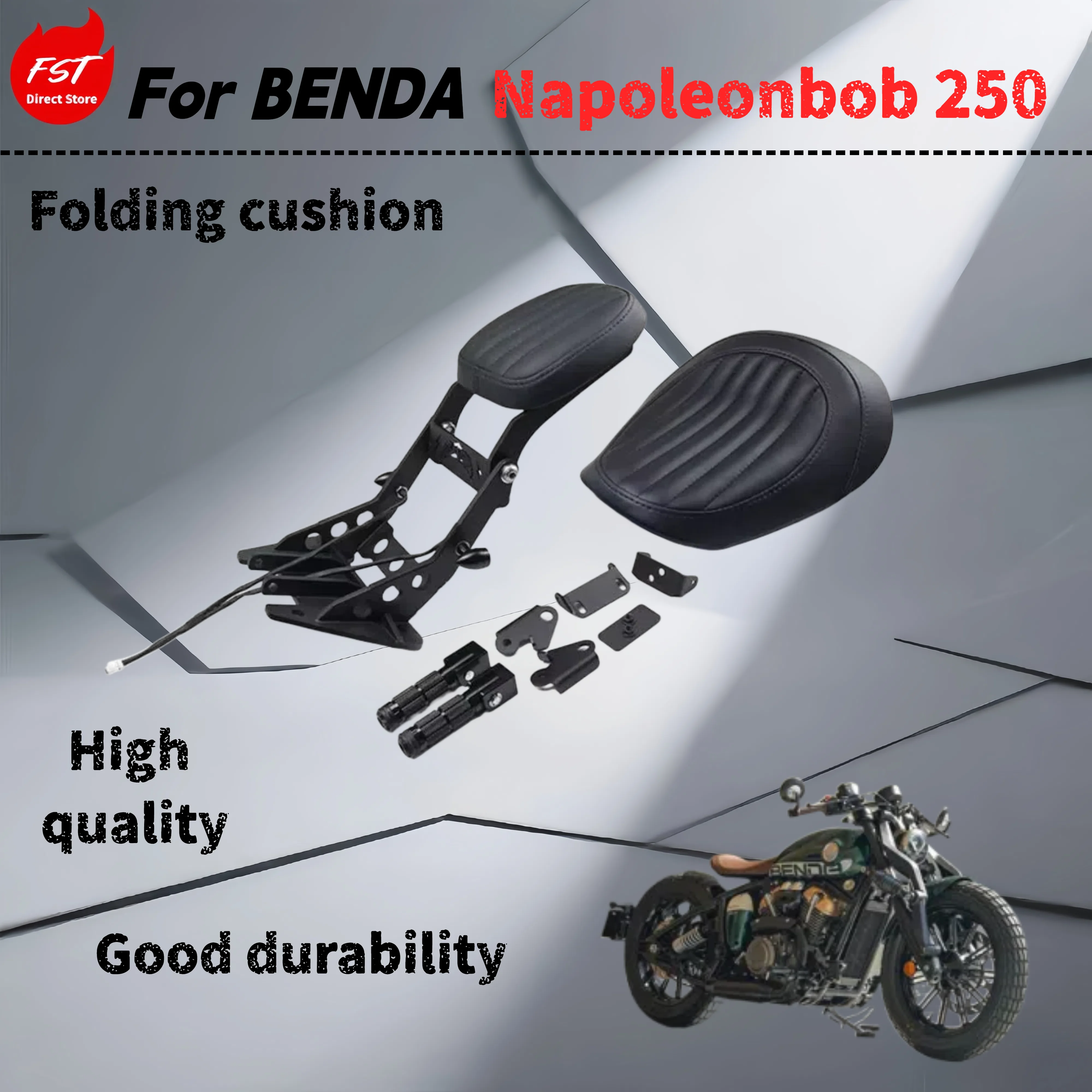 

For Benda Napoleonbob 250 retrofit folding rear seat single cushion converted double seat retro hidden seat cushion accessories