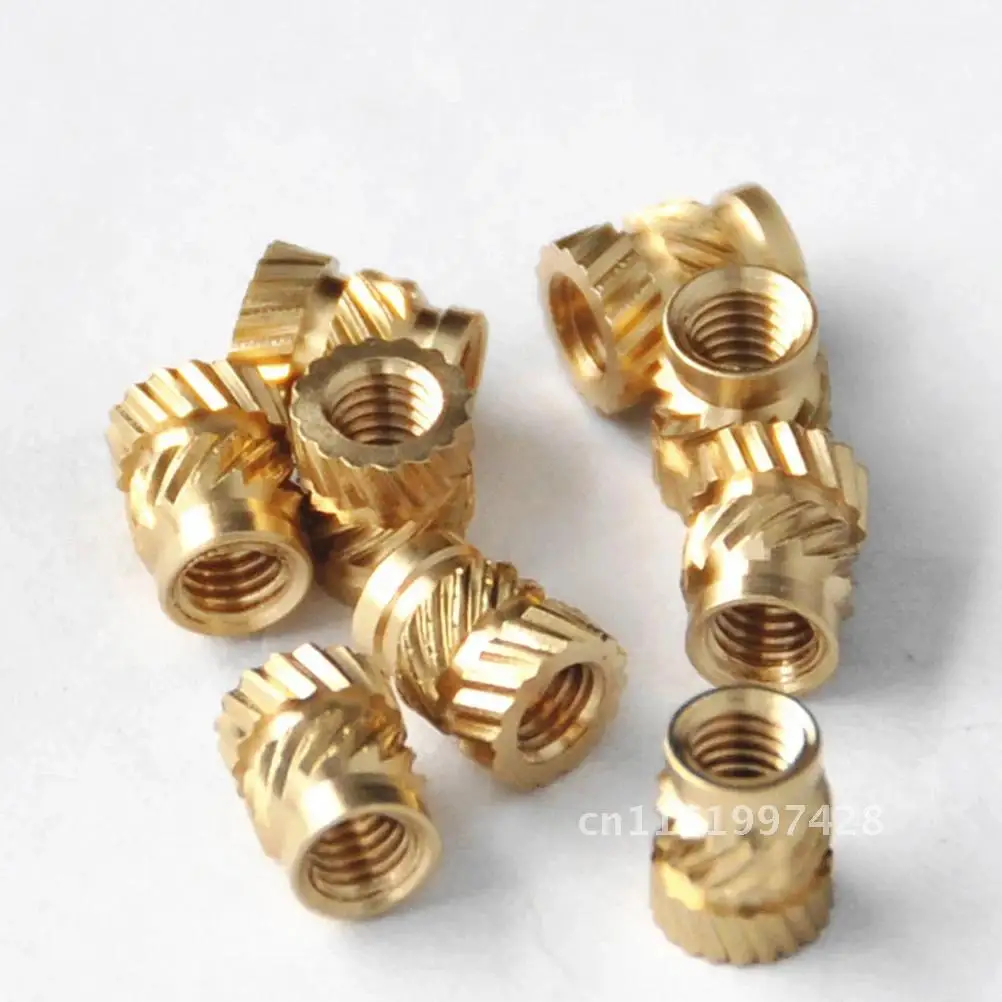 Brass Knurled Inserts Nut 200pcs M3 M3*5.7-OD4.6 Thread Heat Embed Parts Female Pressed Fit into Holes for 3D Printing supplies