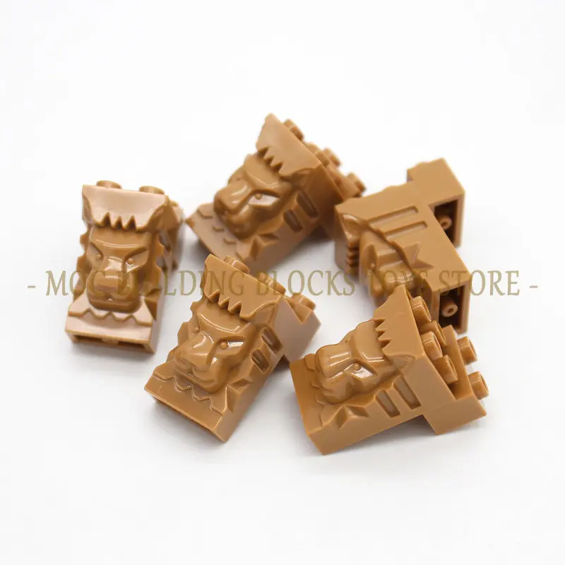 10pcs/bag MOC Brick Part 30274 Brick Modified 2x3x3 with Cutout and Lion Head Building Block Wall Post Decoration Accessory Toys