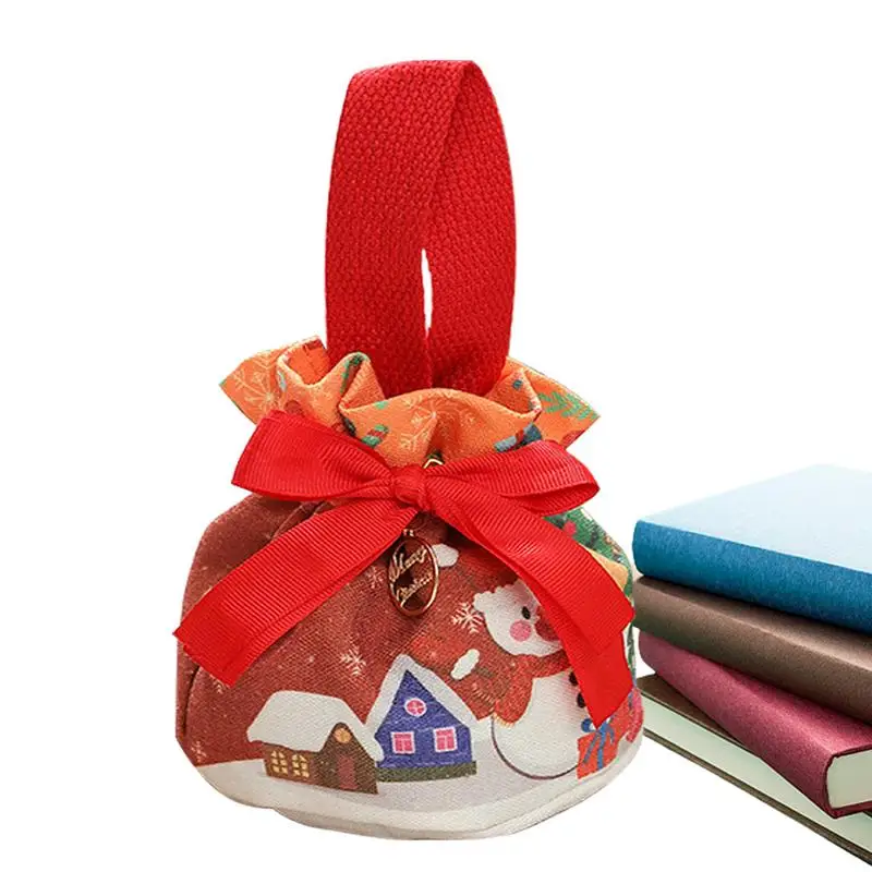 Christmas Candy Bag Drawstring Christmas Eve Storage Bag Small And Delicate Christmas Goody Bag For Cakes Cookies Chocolate