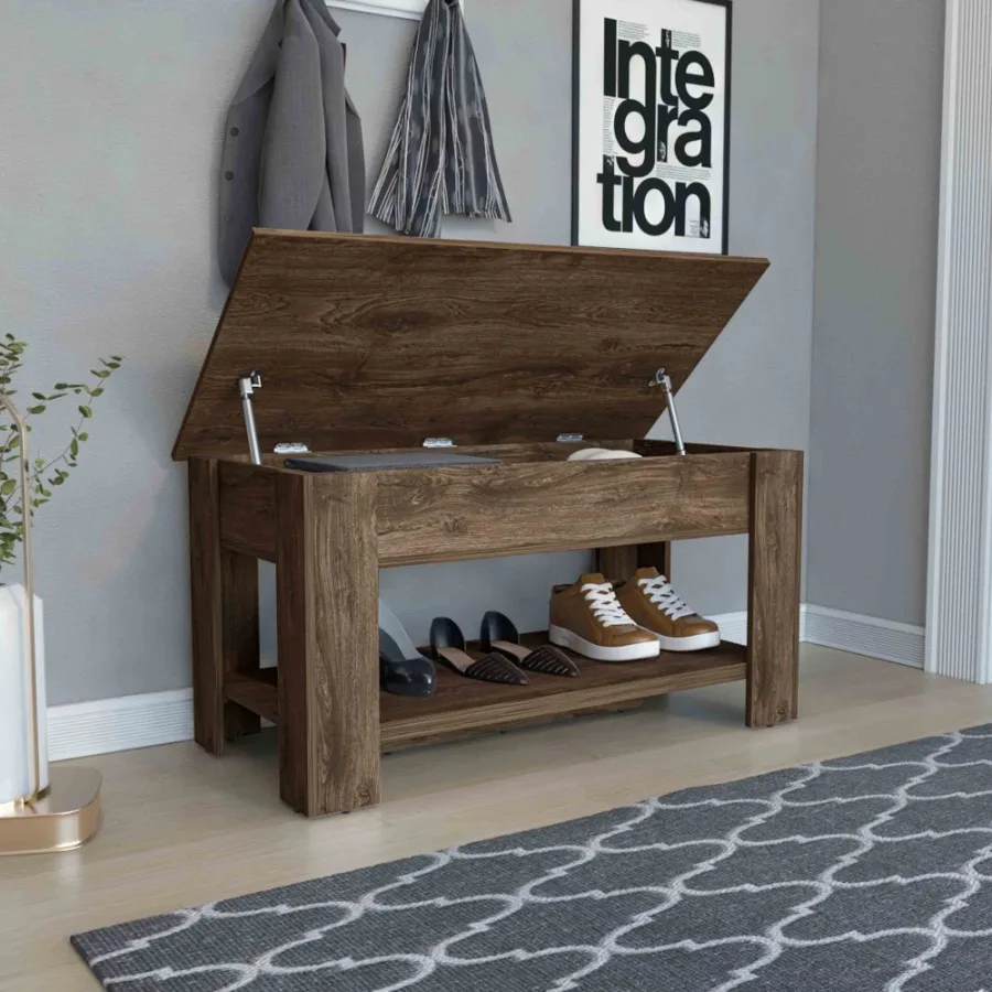 

DEPOT ESHOP Saturn Storage Table Four Legs Lower Shelf Dark Brown