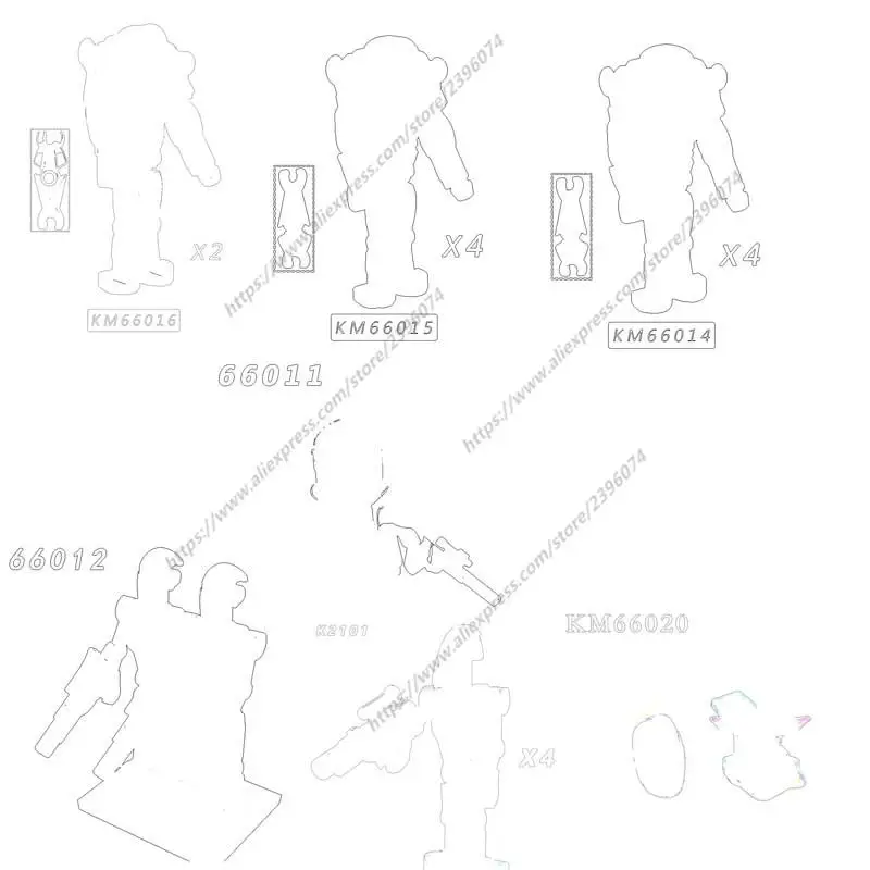 Экшн-фигурки KM, аксессуары для фильмов, строительные блоки, кирпичи, игрушки K2101, KM66011, KM66012, KM66014, KM66015, KM66016, KM66020