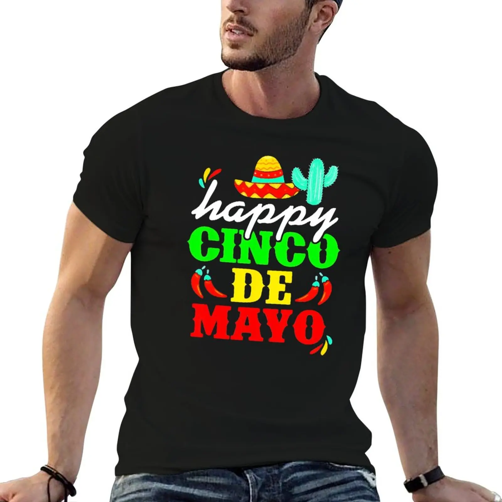 

Happy 5 De Mayo Cinco de Mayo Viva Mexico 5 De Mayo T-Shirt t shirt man plain T-Shirt