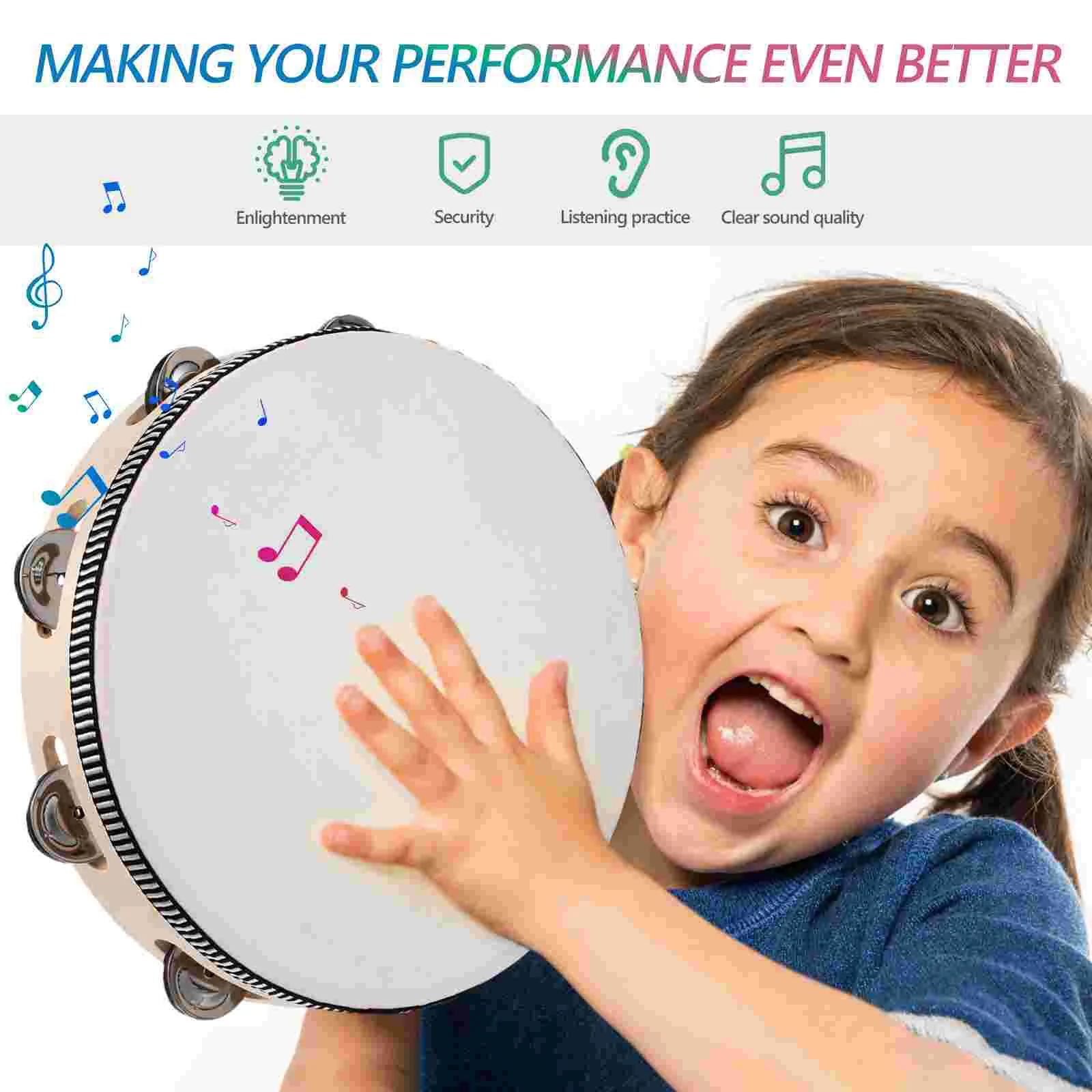 1 Set Tambourine With Mallets Tambourine Musical Instrument Tambourine Drums For Adults Tambourine For Adults