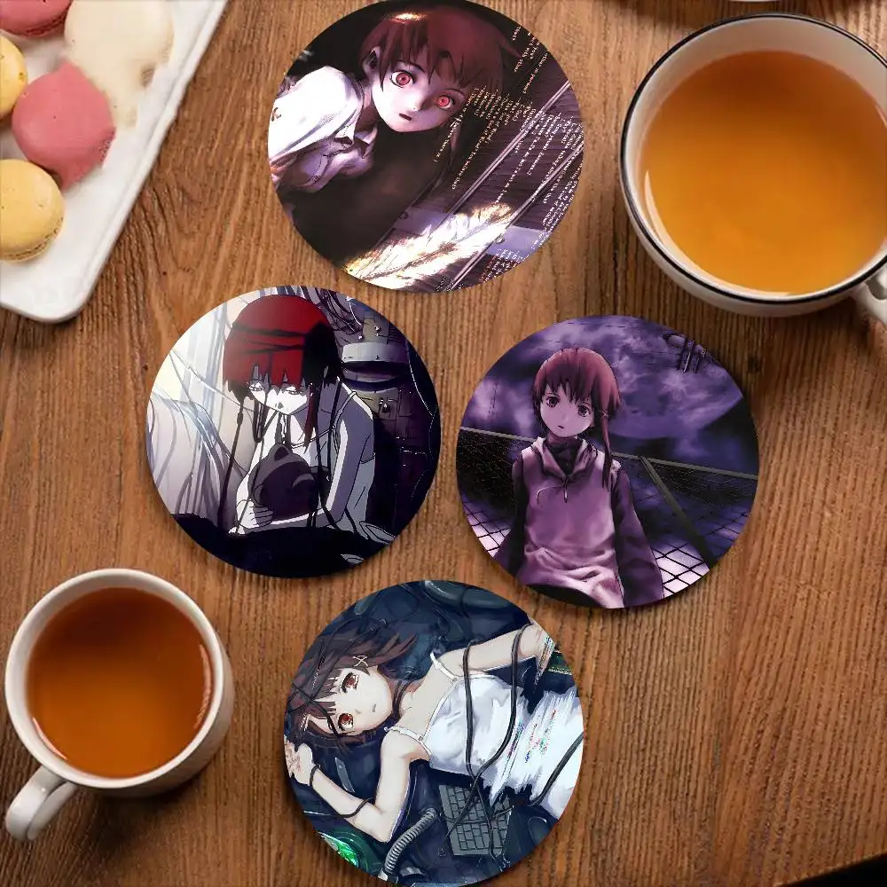 Game Serial Experiments L Lain Coaster Non-Slip Heat-Resista