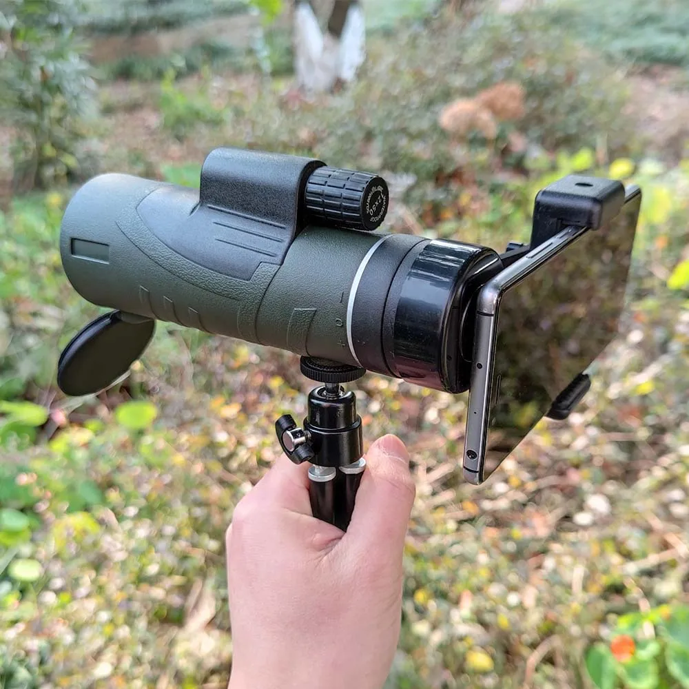 

12x50 HD мощный монокулярный телескоп, штатив для камеры, зажим для телефона, аксессуары для кемпинга на открытом воздухе