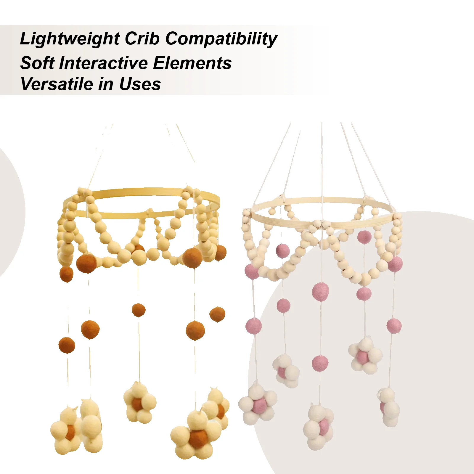 Crib Mobile Bed Bell Hangable Toys With Bell Decoration For Bassinet Playpen Room Girls Boys Overhead Bedside Bedroom