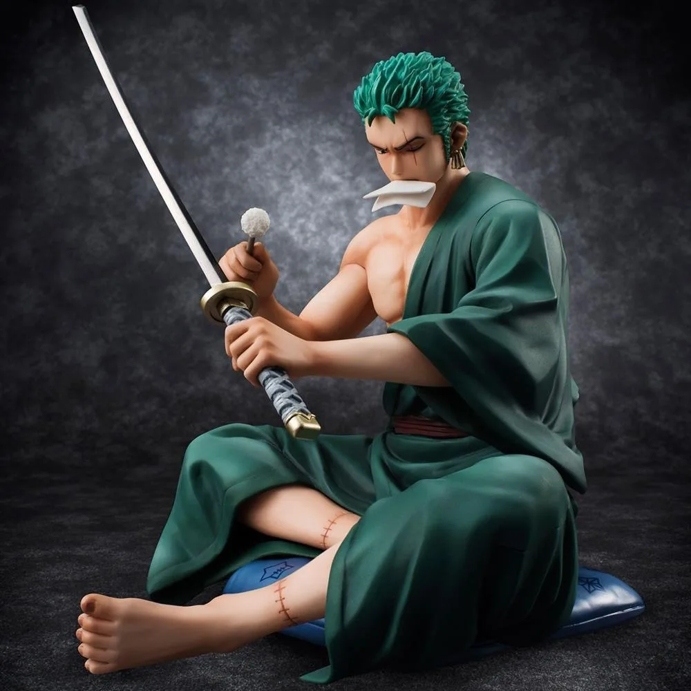 One Piece Anime 17cm Figure Roronoa Zoro Sitting Ver. 1/8 Manga Statue PVC Action Figure Collectible Model Toys