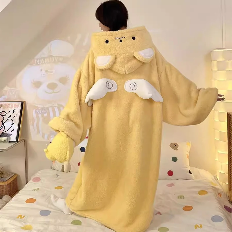 

Card Captor Sakura Cosplay Anime Peripheral Kawaii Cerberus Winter Jumpsuit Pajamas Women Warm Home Clothing Birthday Gift