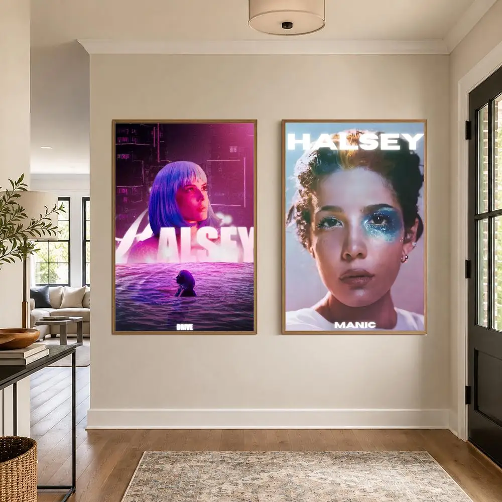 Person Halsey Poster Graphic Wall Art Poster HD Waterproof PP Paper Print for Bedroom Living Room Office Decor Gift