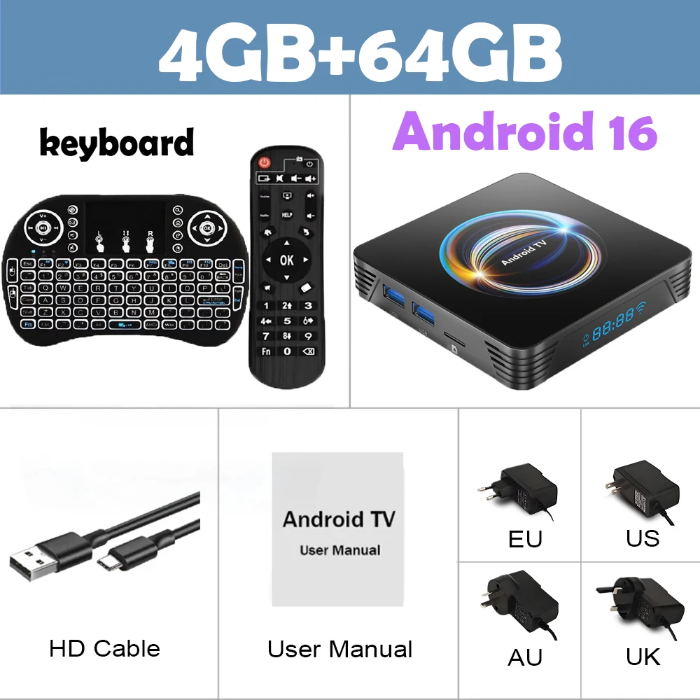 Android 16 Smart TV Box X66 8GB+256GB Rockchip RK3528 Google Assistant 8K Video Bluetooth5.4 Media Player Very Fast Set Top Box image 3